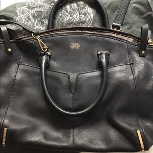 Vince Camuto Blk Leather Bag w crossbody strap